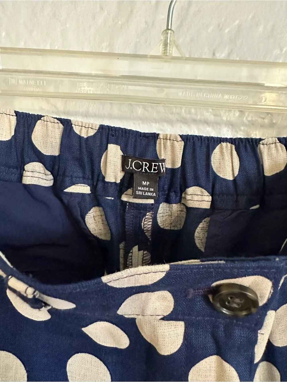 J. Crew Harbor Pant in Linen Polka Dot